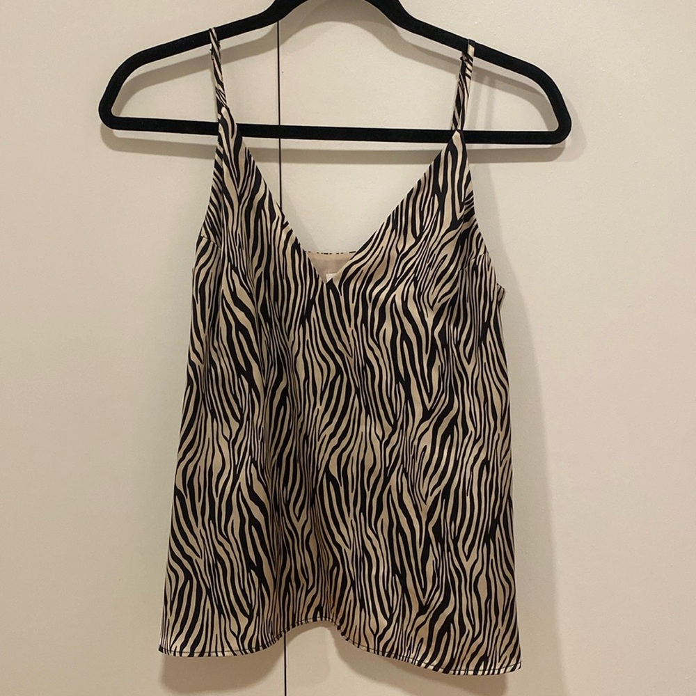 Cami NYC Silk Zebra Tank Top
